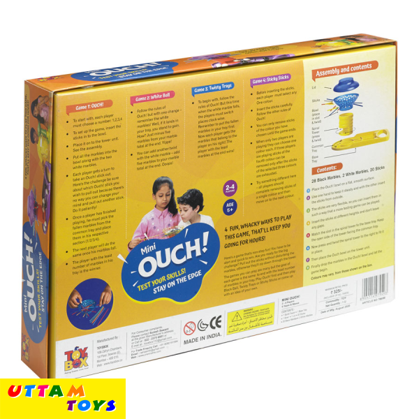 Toys Box Ouch Game Mini Marble Stick Game for Kids to Play (Assorted Colours)