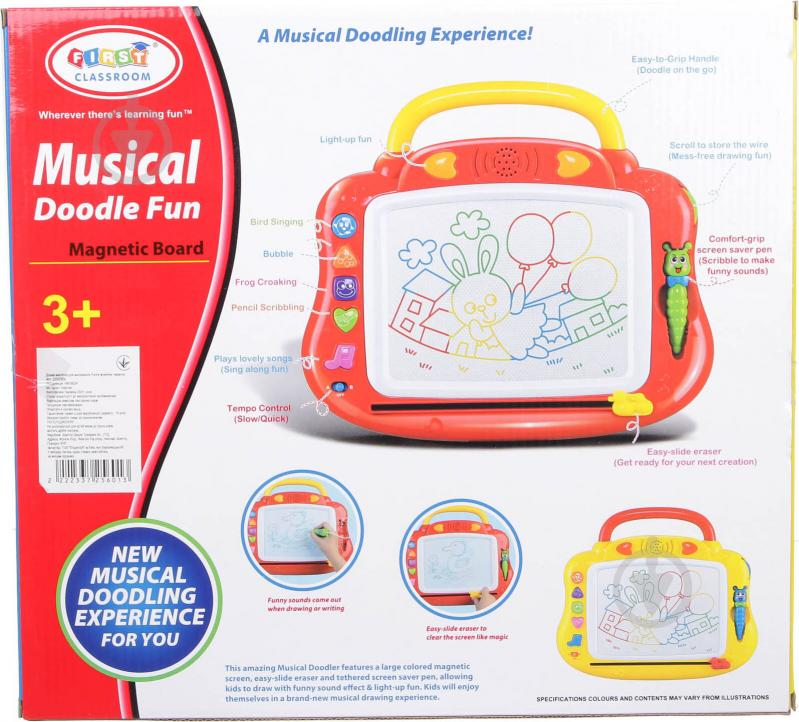 First Classroom Drawing Board With Music-Red