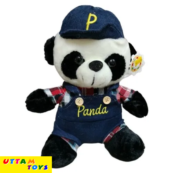 Uttam Toys White And Black Capped Stuffed Fur Panda