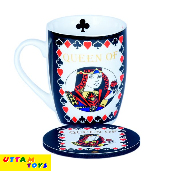 Ramson Queen Of Hearts Poker Mug 300 Ml- Free Coaster