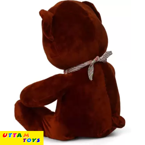 My Baby Excel Chocolate Colour Teddy bear with Muffler and Printed Ears - 30 cm (Brown)