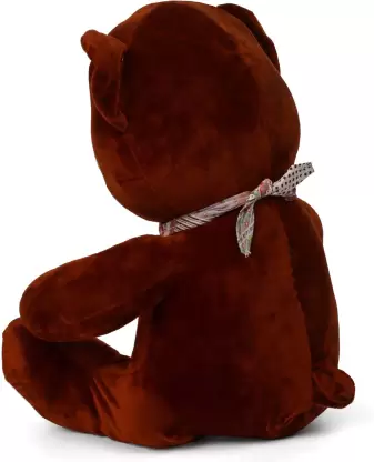 My Baby Excel Chocolate Colour Teddy bear with Muffler and Printed Ears - 30 cm (Brown)