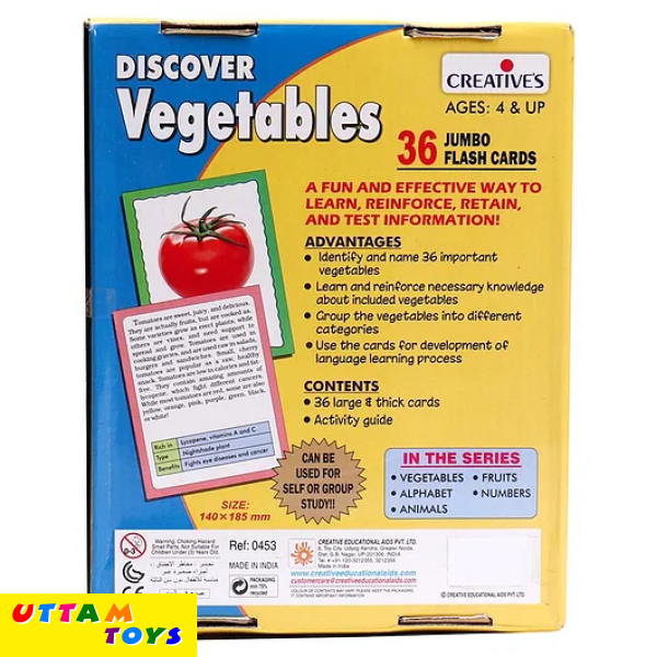 Creative's Discover Vegetables - 36 Jumbo Flash Cards