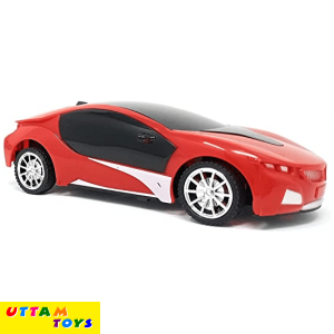 Uttam Toys 1:22 Scale Remote Control Famous car with 3D Lights - Red