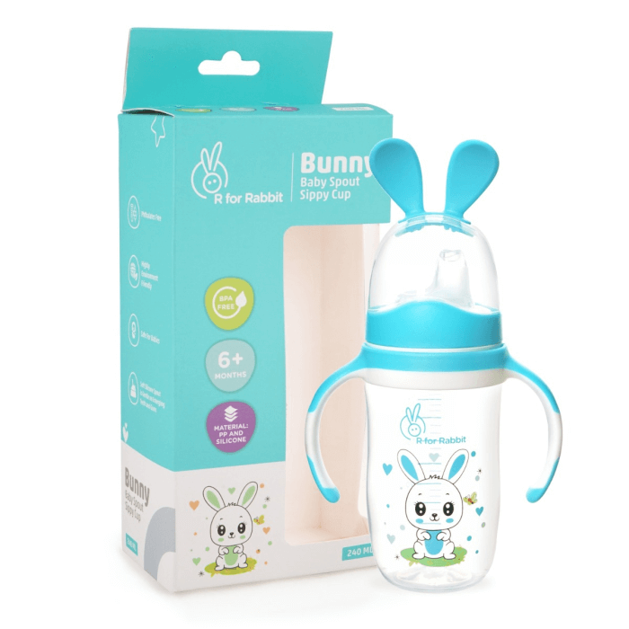 R for Rabbit Bunny Baby Spout Sippy Cup Bottle -240 ML