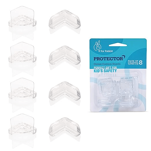 R for Rabbit Transparent Protector Corner Cushion Guards Pack of 8 - White