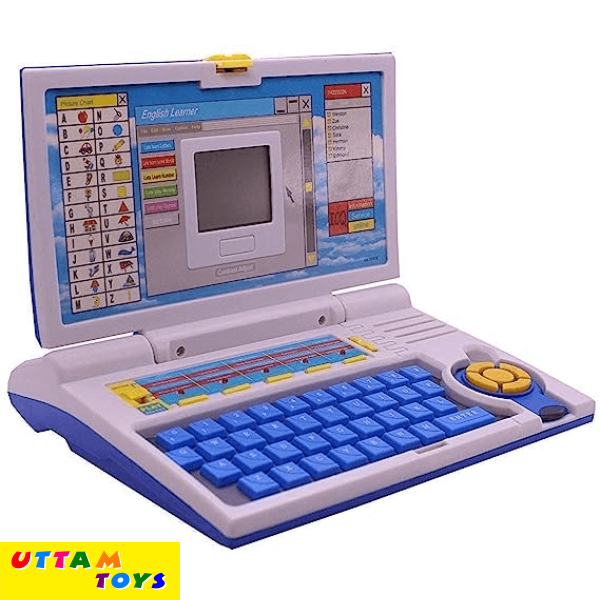 Uttam Toys English Learner Educational Notebook / Laptop with Mouse Control Multicolor