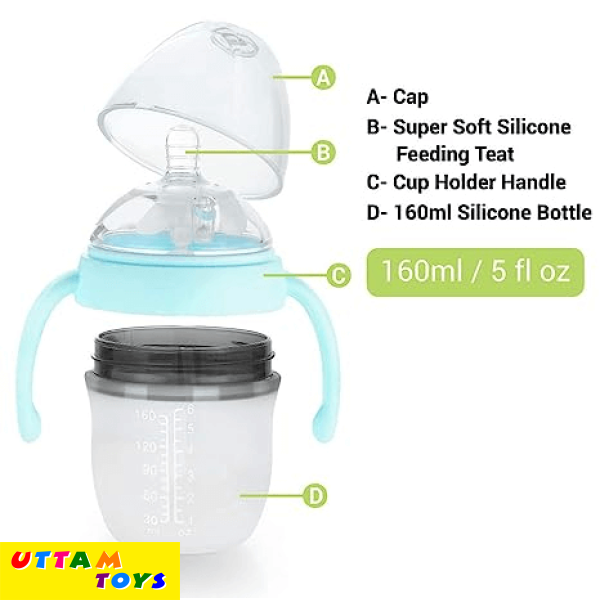 R for Rabbit First Feed Baby Silicon Feeding Bottle with Anti Colic for New Born Babies