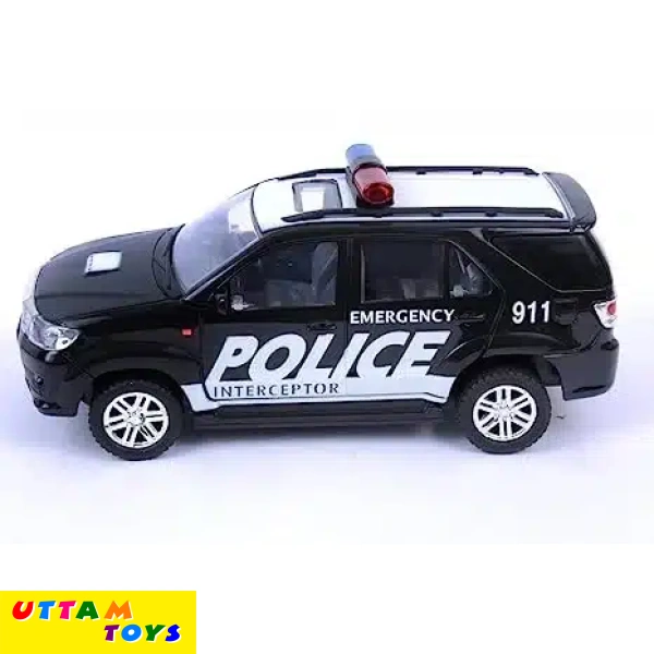 Centy Toys Plastic Police Interceptor Fortune Pull Back Car- Black