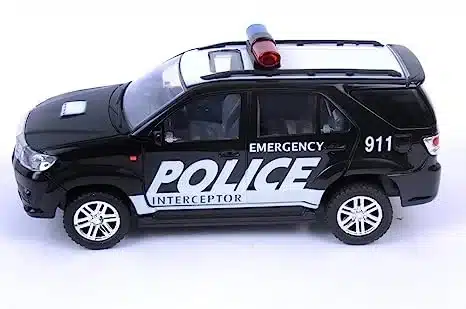 Centy Toys Plastic Police Interceptor Fortune Pull Back Car- Black