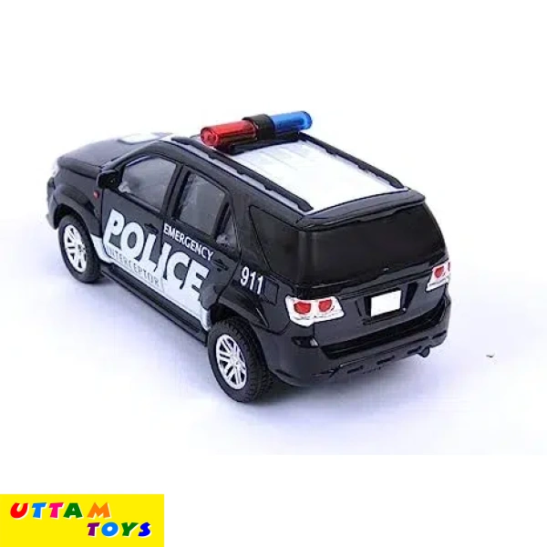 Centy Toys Plastic Police Interceptor Fortune Pull Back Car- Black