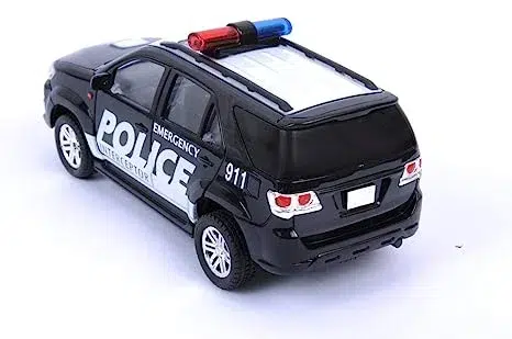 Centy Toys Plastic Police Interceptor Fortune Pull Back Car- Black