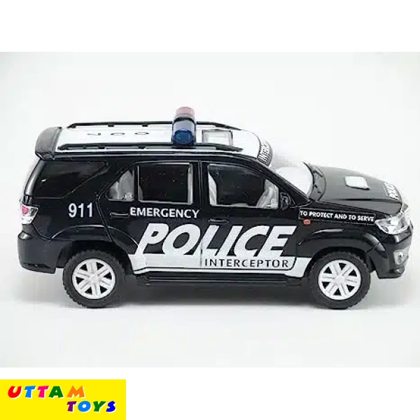 Centy Toys Plastic Police Interceptor Fortune Pull Back Car- Black