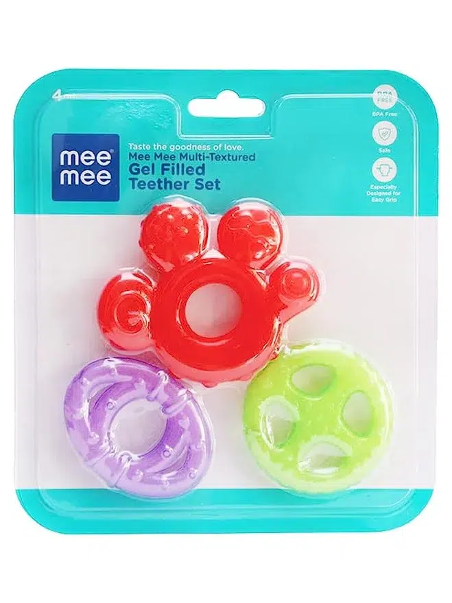 Mee Mee Textured Gel Filled Teether Set, Assorted Color Design