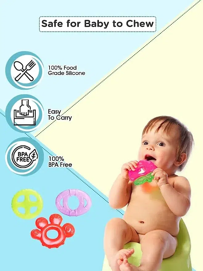 Mee Mee Textured Gel Filled Teether Set, Assorted Color Design