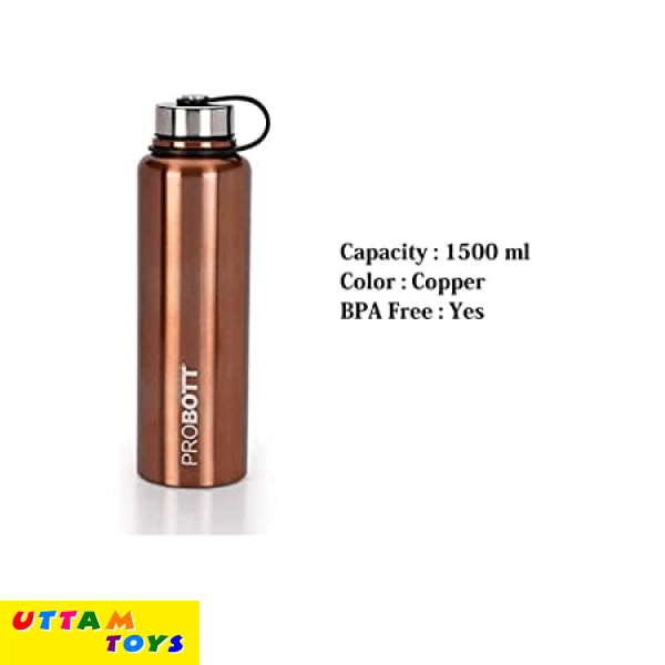 Probott Hulk Vacuum Flask Color Pearl Copper, Hot and Cold Water Bottle Capacity - 1500 ml