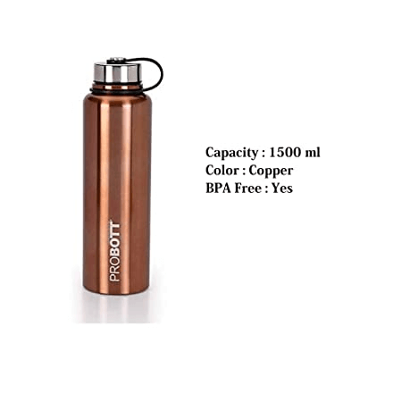 Probott Hulk Vacuum Flask Color Pearl Copper, Hot and Cold Water Bottle Capacity - 1500 ml