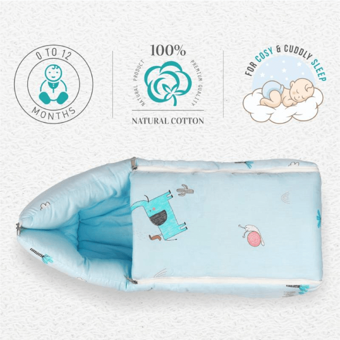 R For Rabbit Snuggy Baby Bed - Easy to Carry, Convertible, High Quality Zip, 100% Natural Cotton