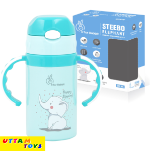 R For Rabbit Steebo Elephant SS Baby Spout Sipper 300 ML (Blue)