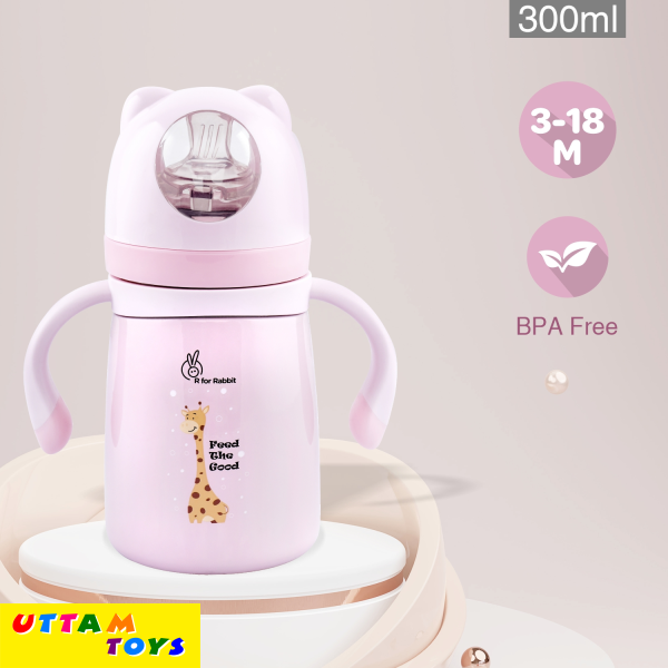 R For Rabbit Steebo Giffy SS Baby Spout Sipper 300 ML (Pink)