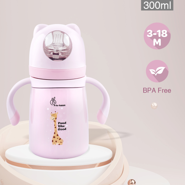 R For Rabbit Steebo Giffy SS Baby Spout Sipper 300 ML (Pink)