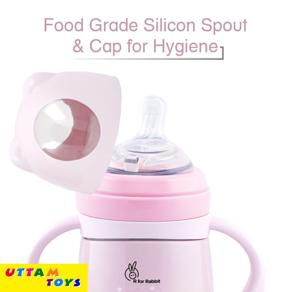 R For Rabbit Steebo Giffy SS Baby Spout Sipper 300 ML (Pink)