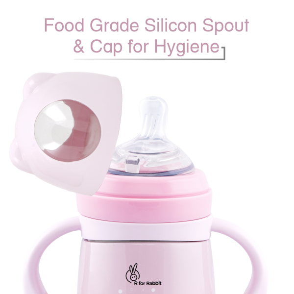 R For Rabbit Steebo Giffy SS Baby Spout Sipper 300 ML (Pink)