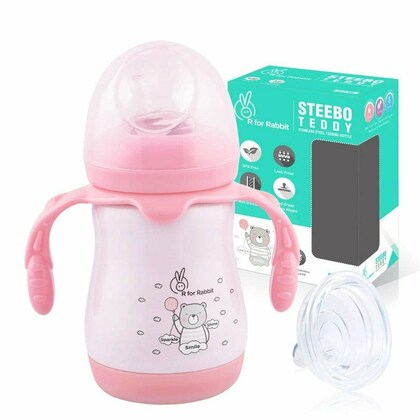 R For Rabbit Steebo Teddy SS Baby Spout Sipper 210 ML (Pink)