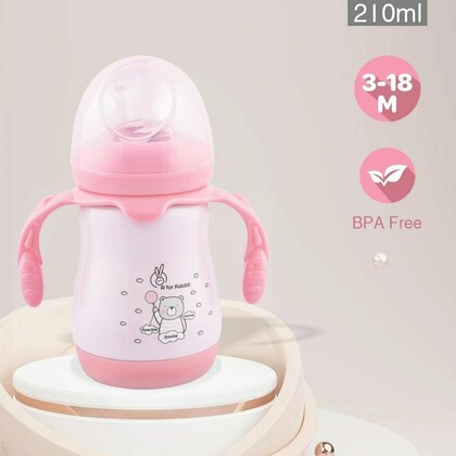 R For Rabbit Steebo Teddy SS Baby Spout Sipper 210 ML (Pink)