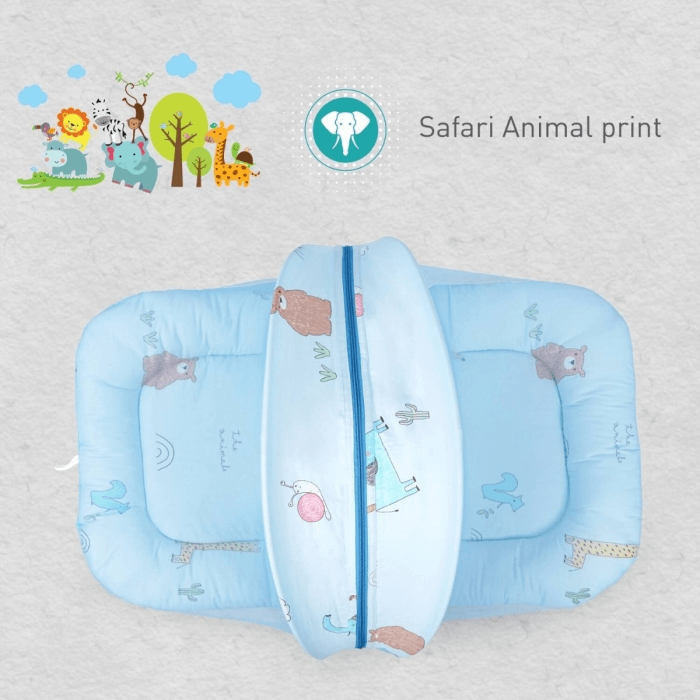 R For Rabbit Snuggy Safari Baby Bed - Easy to Carry, Convertible, HQ Zip, 100% Natural Cotton