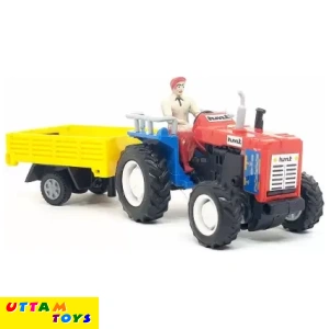 Centy Pullback Toy Tractor With Trolley (Color May Vary)