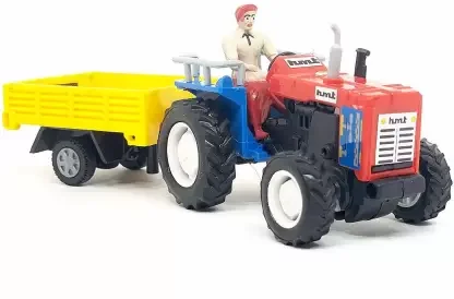 Centy Pullback Toy Tractor With Trolley (Color May Vary)