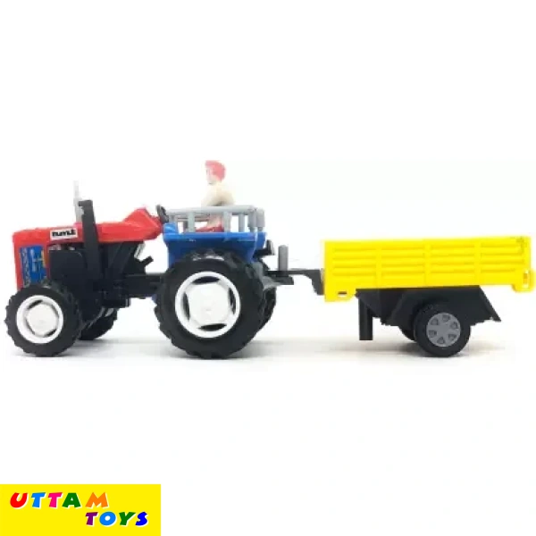 Centy Pullback Toy Tractor With Trolley (Color May Vary)