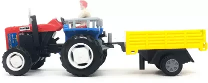 Centy Pullback Toy Tractor With Trolley (Color May Vary)