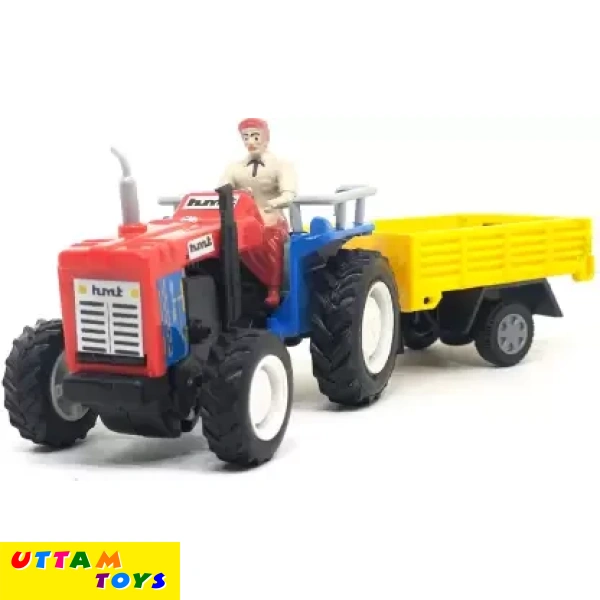 Centy Pullback Toy Tractor With Trolley (Color May Vary)