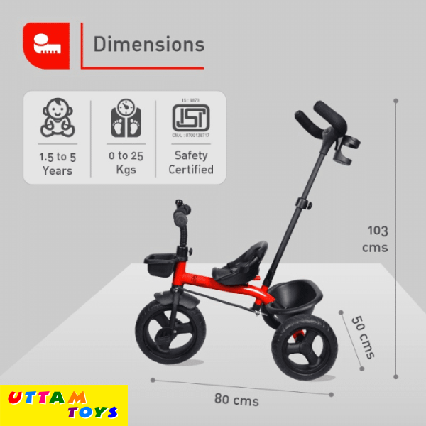 R For Rabbit Tiny Toes T20 Ace Tricycle - 2 in 1, EVA Wheels, Adjustable Parental Control, Cup Holder