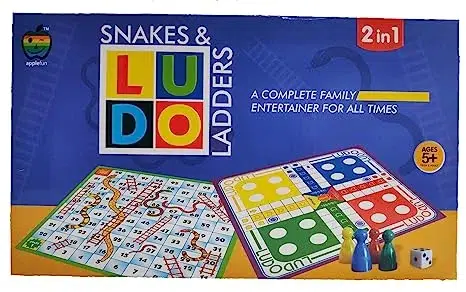 Applefun 2 in 1 Ludo Plus Snakes and Ladders, Multi Color