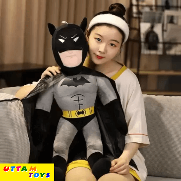 Uttam Toys Super Hero Soft Toys Marvel Batman Stuffed Plush Toys Kids Gift - 55 cm (Black, Grey)