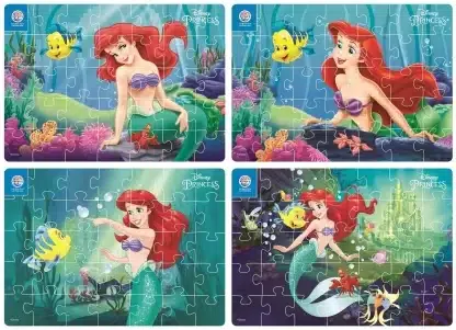 Ratna's 4 in 1 Disney Princess Jigsaw Puzzle