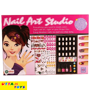 Ekta Nail Art Studio | Creative Gifts for Girls | Perfect Gift for Girls | Kids Nail Polish KIT with Accessories Multicolor