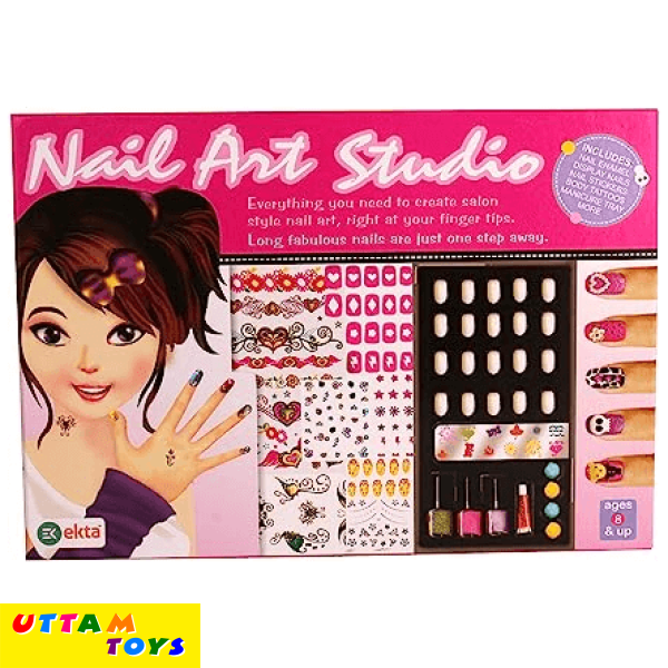 Ekta Nail Art Studio | Creative Gifts for Girls | Perfect Gift for Girls | Kids Nail Polish KIT with Accessories Multicolor