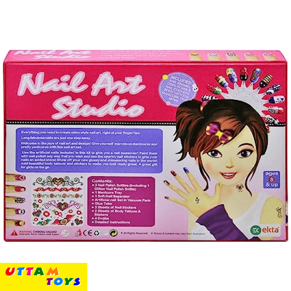 Ekta Nail Art Studio | Creative Gifts for Girls | Perfect Gift for Girls | Kids Nail Polish KIT with Accessories Multicolor