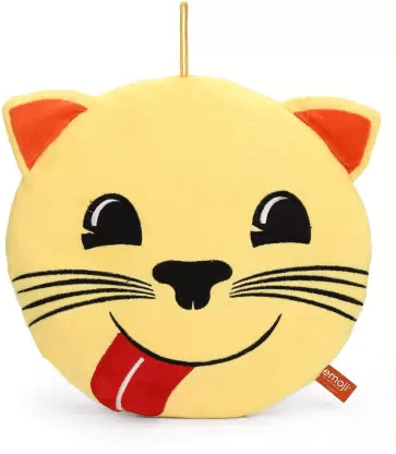 My Baby Excels Emoji Cat Yummy Food Face Plush - 30 cm (Yellow)