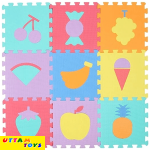 Eva Fruit Puzzles Play Mat 10-Tile Eva Foam Multi-Color Kids Floor (1 Pieces)