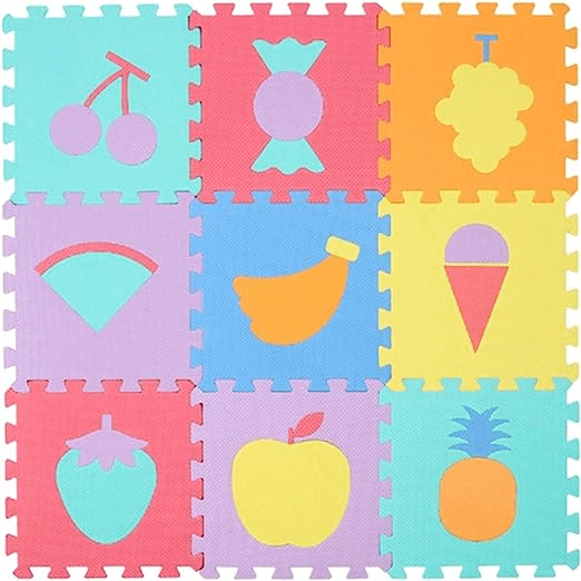 Eva Fruit Puzzles Play Mat 10-Tile Eva Foam Multi-Color Kids Floor (1 Pieces)