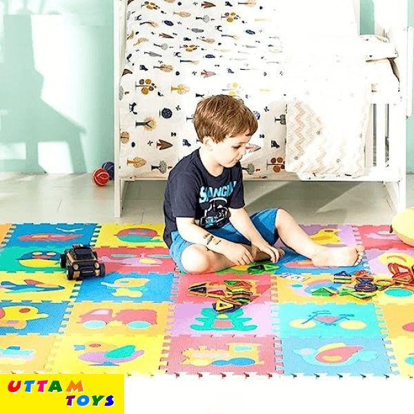 Eva Fruit Puzzles Play Mat 10-Tile Eva Foam Multi-Color Kids Floor (1 Pieces)