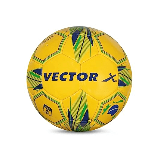 Vector X Brazil Hand Stitched Football | Sports| Match | Training | Practice| Professional Soccer Football | Size-5 | Yellow Color |