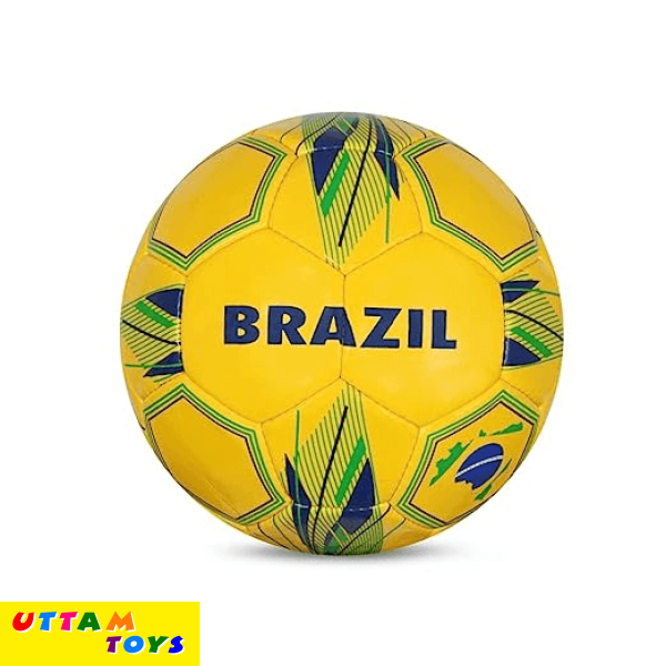 Vector X Brazil Hand Stitched Football | Sports| Match | Training | Practice| Professional Soccer Football | Size-5 | Yellow Color |