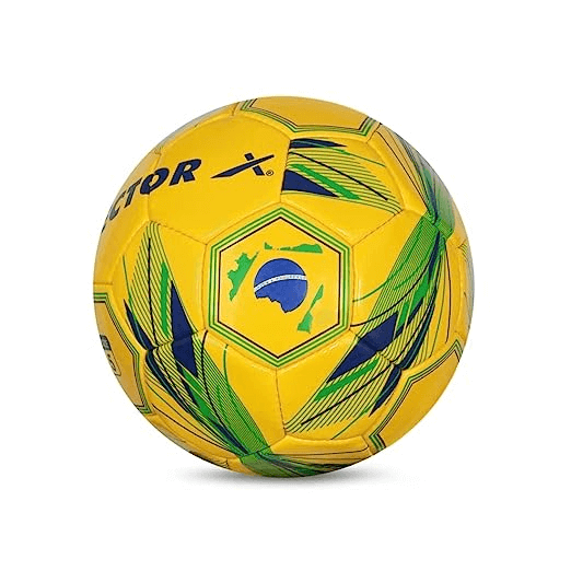 Vector X Brazil Hand Stitched Football | Sports| Match | Training | Practice| Professional Soccer Football | Size-5 | Yellow Color |