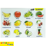 Uttam Toys Puzzle Tray Game Educational Board (Fruits)